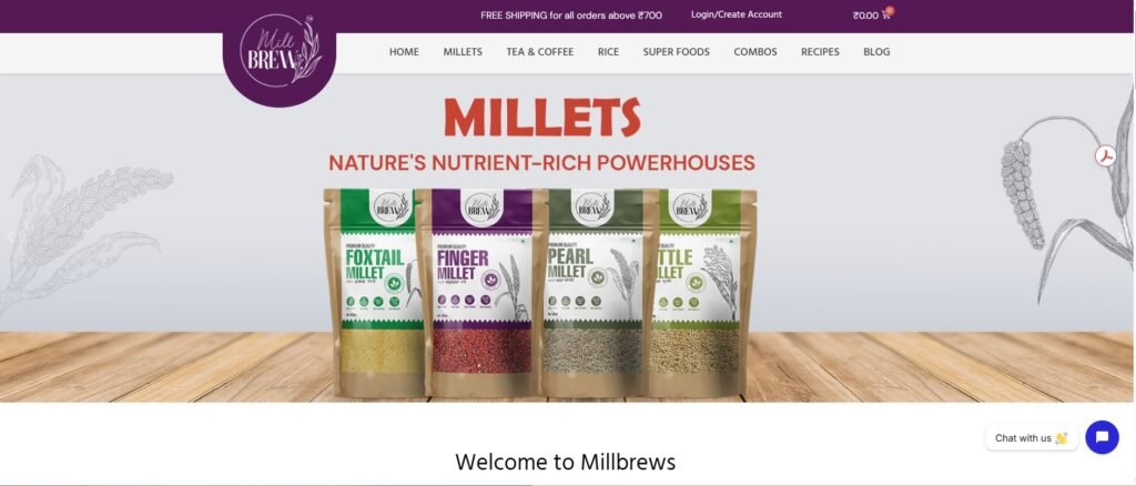 Millbrews homepage — millets and health foods online store